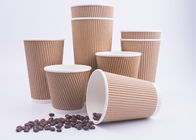 Disposable Throw Away Coffee Cups Triple Wall With 4 Color Process Printing