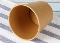 Eco Friendly Paper Soup Cups With Lids , Brown Kraft Paper Soup Containers