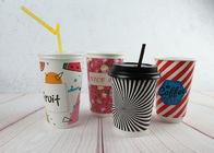 Red / Black Personalized Insulated Paper Cups Custom Disposable Coffee Cups