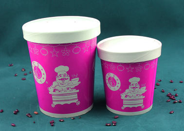 China Tazas de papel púrpuras de la sopa, cuencos de sopa disponibles aislados con la impresión del logotipo fábrica