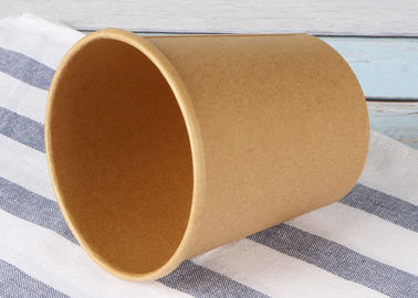 China Tazas de papel amistosas de la sopa de Eco con las tapas, envases de la sopa del papel de Brown Kraft fábrica