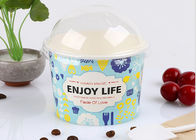 Branded Paper Cups For Ice Cream Logo Printing With Cover And Spoon