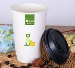 Double Wall Hot Paper Disposable Paper Cups With Logo Customized Eco Friendly