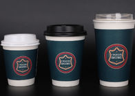 12oz Disposable Tea Cups With Lids For Coffee / Beverage , Promotional Logo Printing