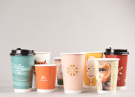Small Custom Takeaway Coffee Cups Disposable Hot Drink Cups With Lids