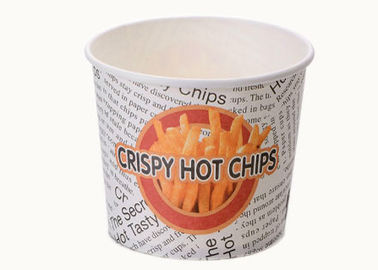Tazas de papel disponibles de las patatas fritas que califican el logotipo con el solo PE cubierto